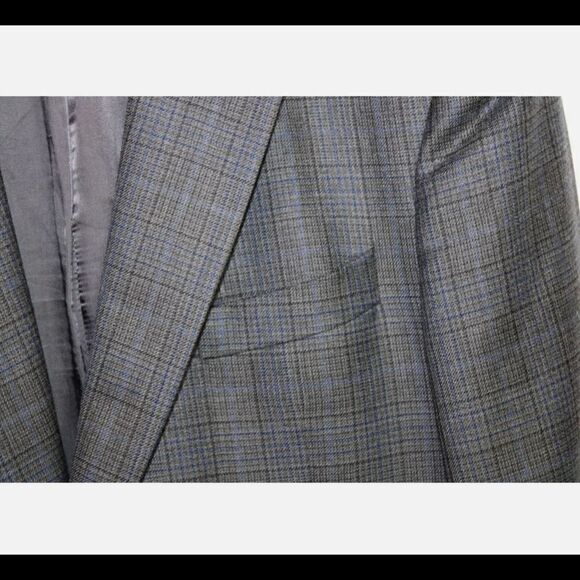 Brooks Brothers 1818 Madison Gray/Blue/Black Check Wool 2B Sportcoat Blazer 43L - Picture 4 of 8